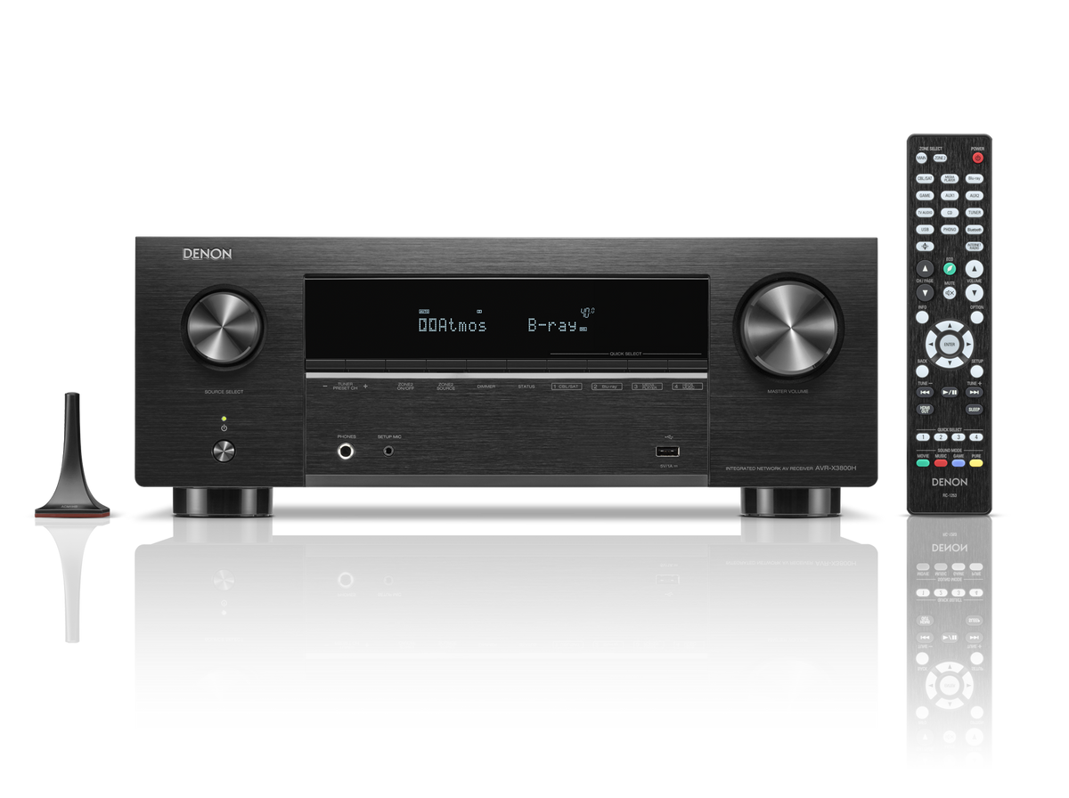 Denon AVC-X3800H - 9.4 Channel 8K AV Receiver - Front with Remote