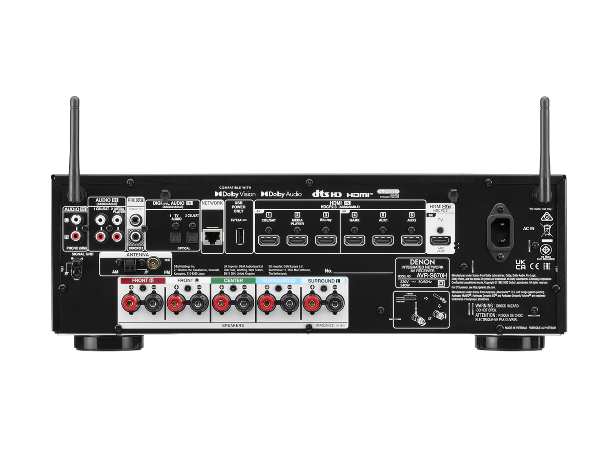 Denon AVR-S670H - 5.2 Channel AV Receiver - Alternate View - Auratech LLC