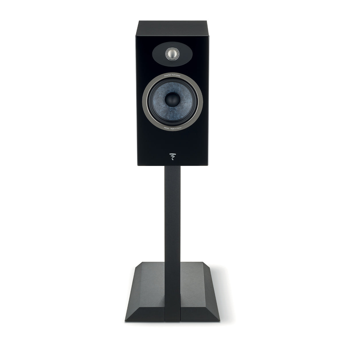 Focal Theva N1 - Bookshelf Speaker - Pair - Black - Front View on Stand - Auratech LLC #color_black