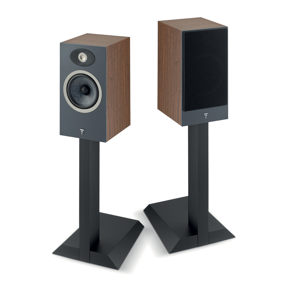 Focal Theva N1 - Bookshelf Speaker - Pair - Dark Wood on Stands - Auratech LLC #color_dark wood
