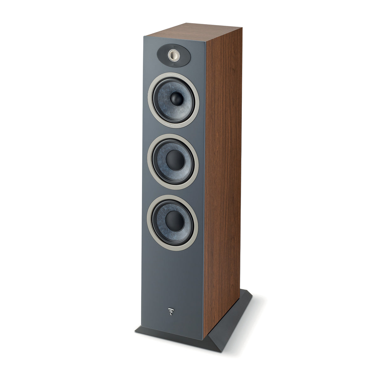 Focal Theva N3 - Floor Standing Speaker - Pair - Dark Wood - Angle View - Auratech LLC #color_dark wood