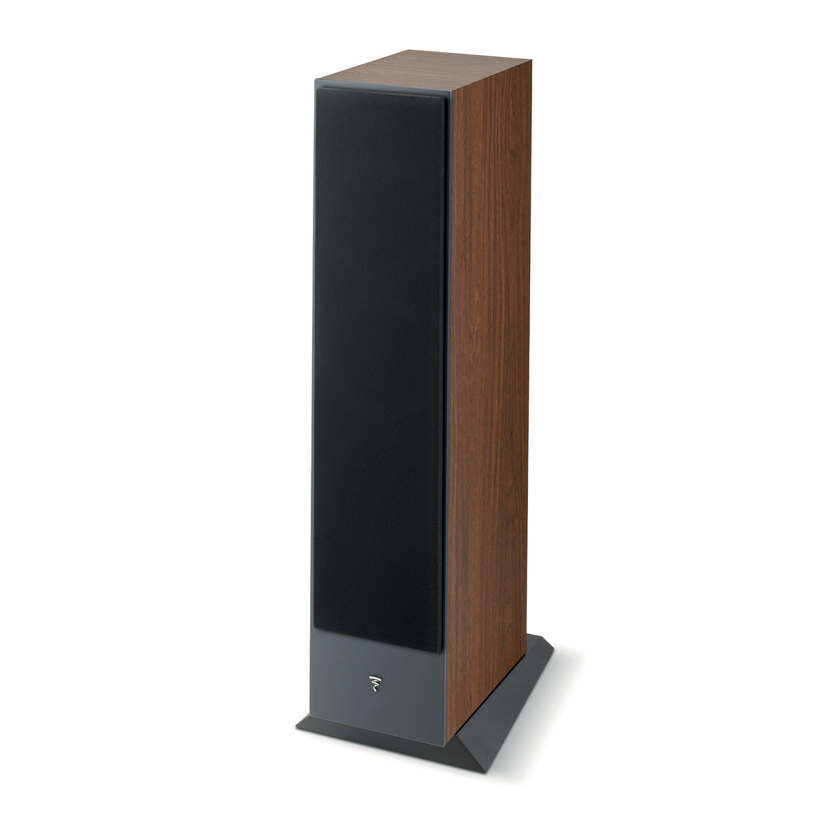 Focal Theva N3 - Floor Standing Speaker - Pair - Dark Wood - Grille View - Auratech LLC #color_dark wood