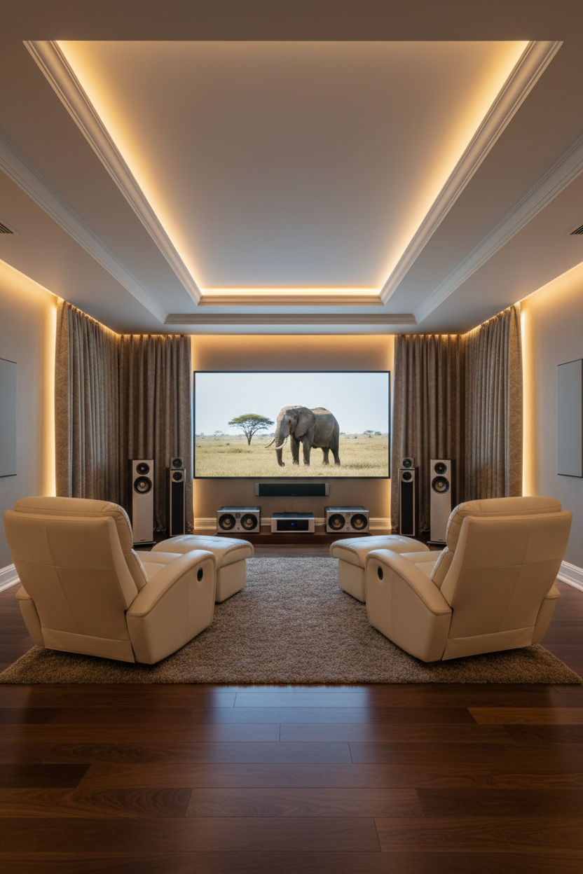 Living room cove lighting - Auratech Dubai