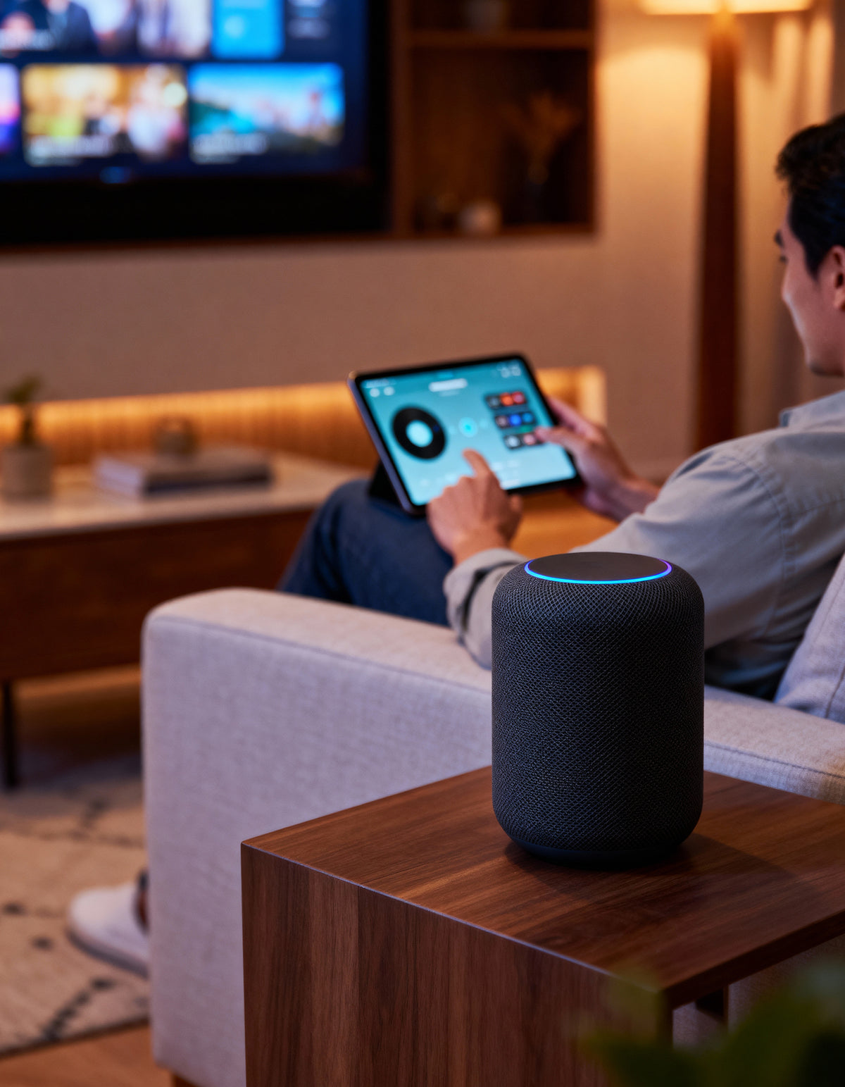 Living room tablet control - Auratech Dubai