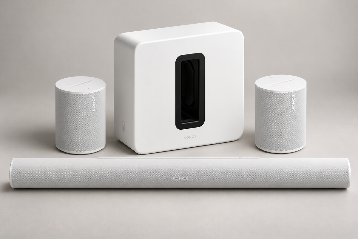 Sonos 5.1 Surround Set - Sonos Arc Ultra, Sub 4 & Era 100 Pair - White - Auratech LLC #color_white
