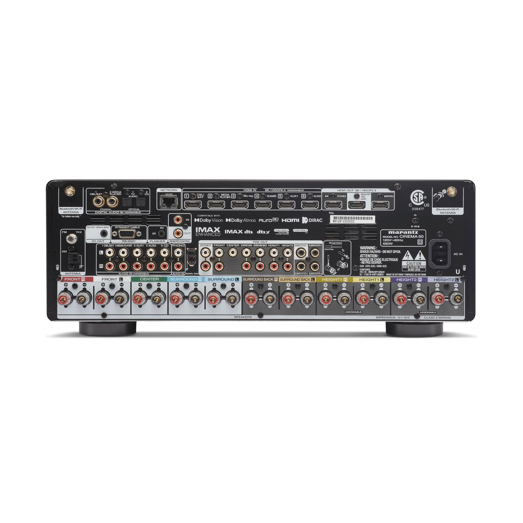Marantz Cinema 50 - 9.4 Channel 8K AV Receiver Marantz Cinema 50 - 9.4 Channel 8K AV Receiver - AVStore