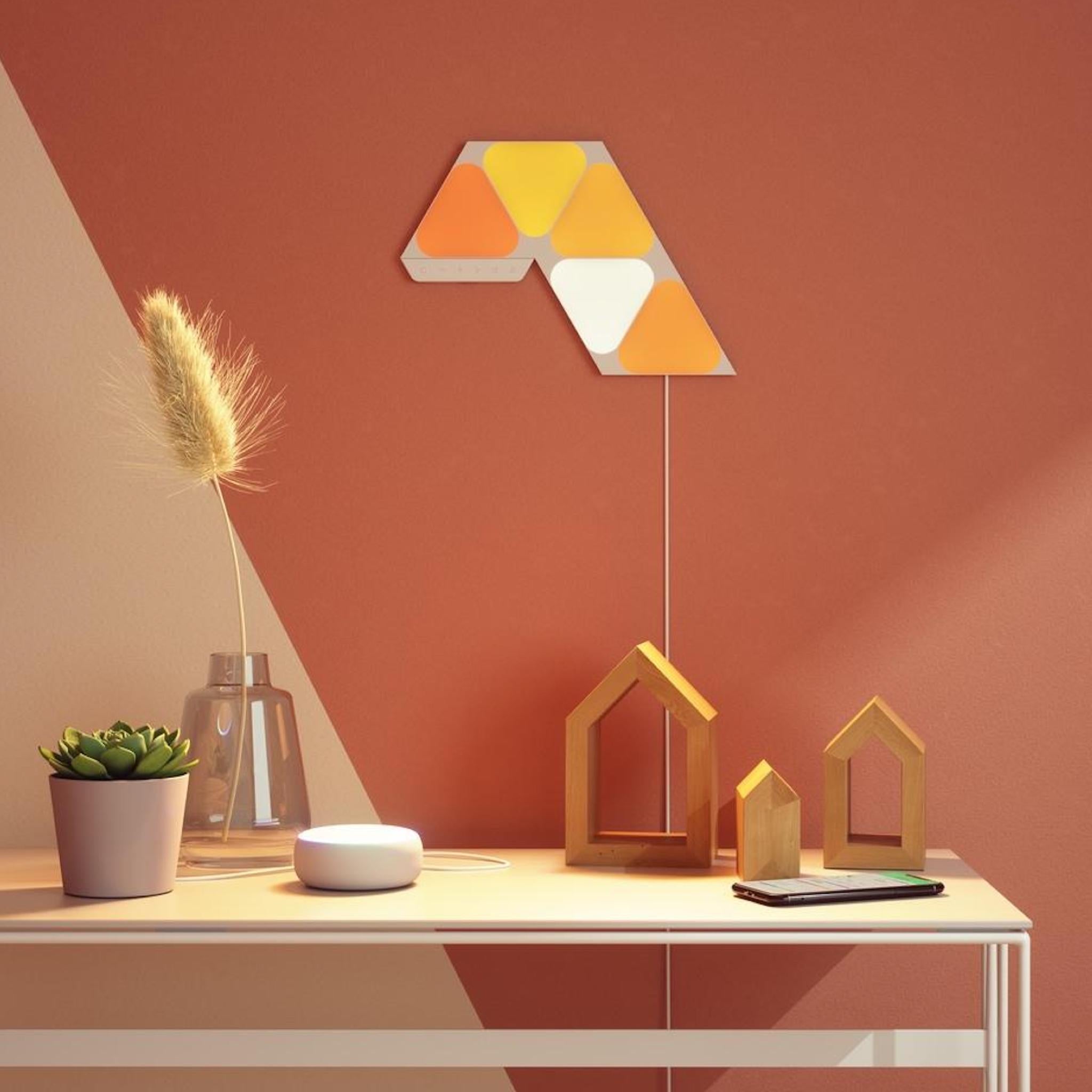 Nanoleaf Shapes Mini Triangle Starter Kit - 5 Panels Nanoleaf Shapes Mini Triangle Starter Kit - 5 Panels - Auratech LLC