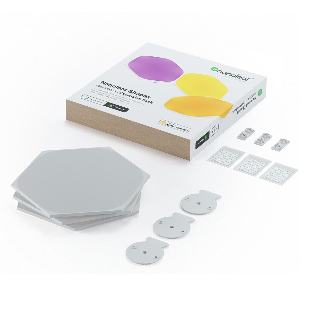Nanoleaf Shapes Hexagon Expansion Pack - 3 Panels Nanoleaf Shapes Expansion Packs - 3 Panels, Nanoleaf, Smart Lighting - AVStore.in
