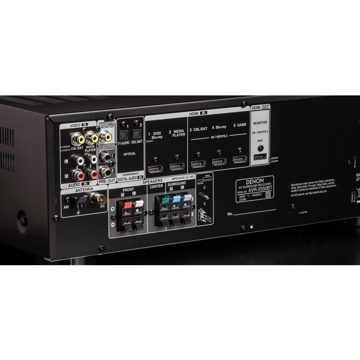 Denon AVR-X550BT - 5.2 Channel AV Receiver Denon AVR-X550BT - 5.2 Channel AV Receiver - Auratech LLC