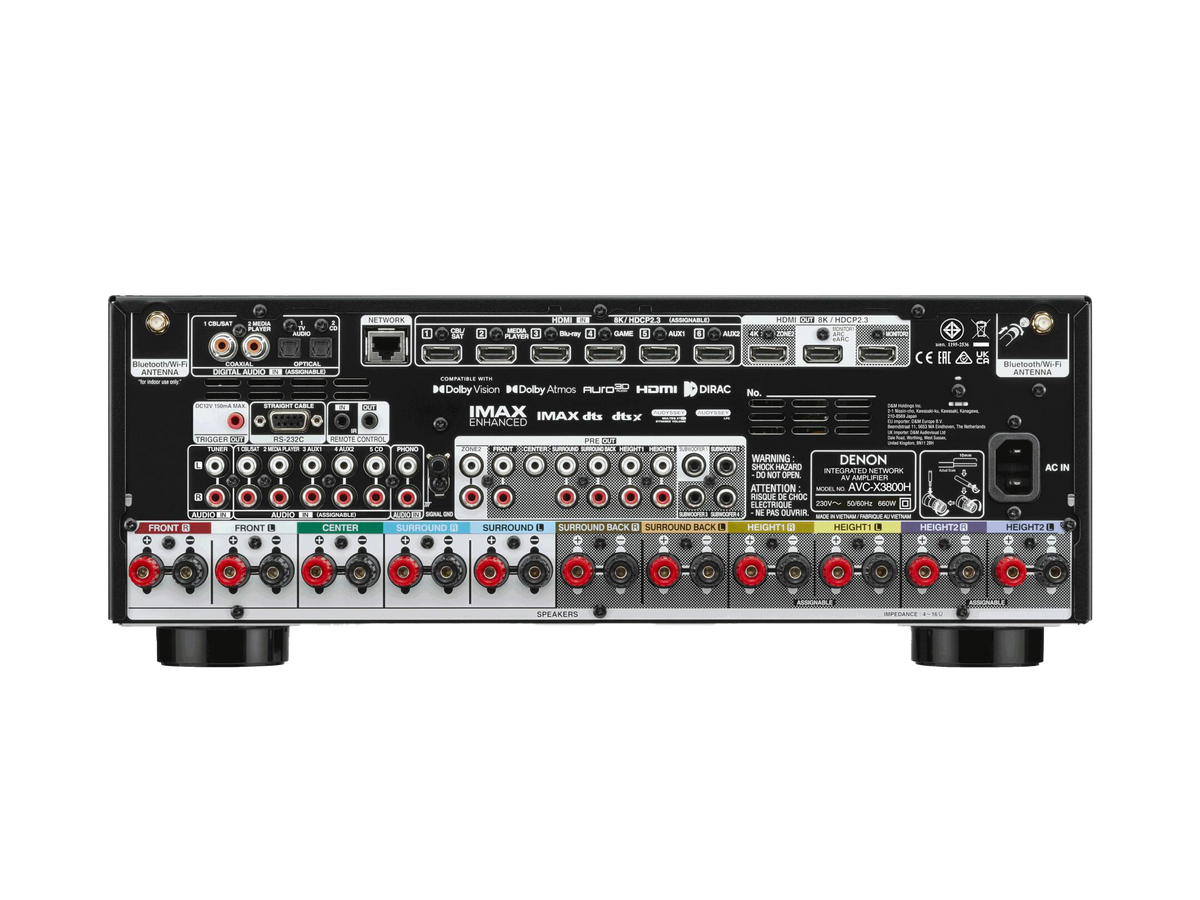 Denon AVC-X3800H - 9.4 Channel 8K AV Receiver - Back