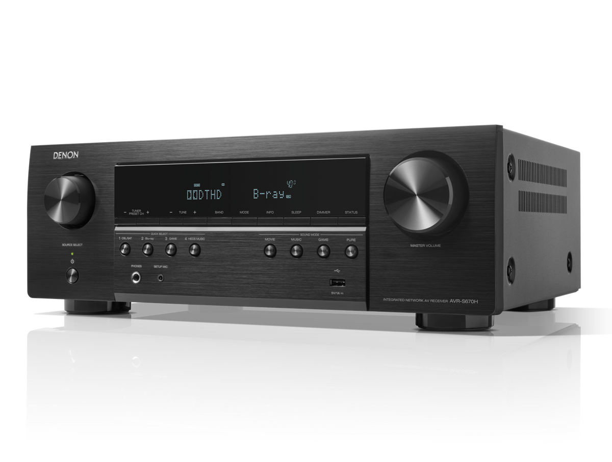 Denon AVR-S670H - 5.2 Channel AV Receiver - Left Angle View - Auratech LLC