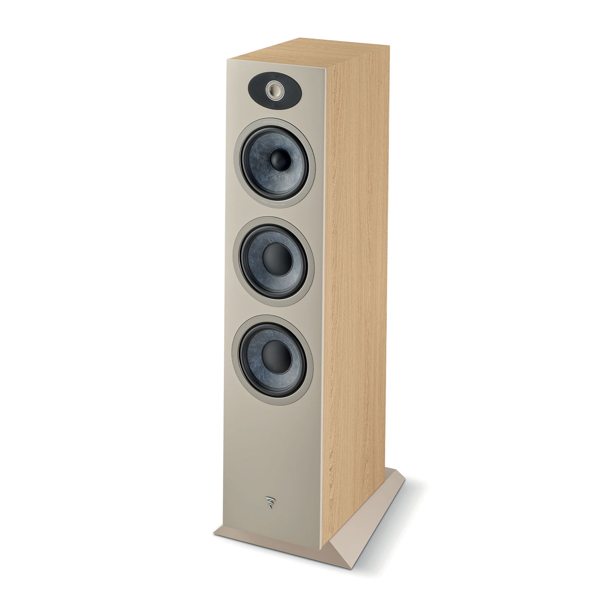 Focal Theva N3 - Floor Standing Speaker - Pair - Light Wood - Angle View - Auratech LLC #color_light wood