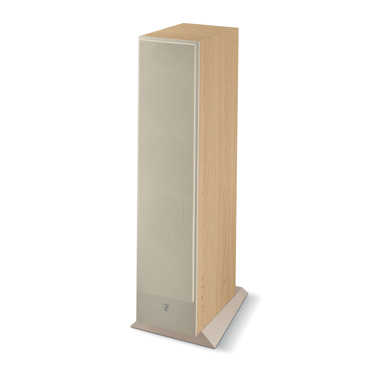 Focal Theva N3 - Floor Standing Speaker - Pair - Light Wood - Grille View - Auratech LLC #color_light wood