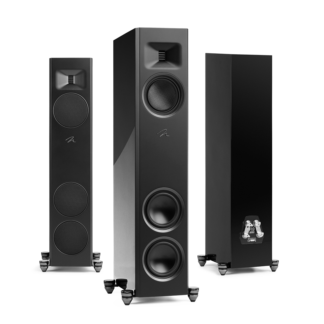 Martin Logan Motion F10 - Floor Standing Speaker - Gloss Black - Angle View - Auratech LLC #color_gloss black