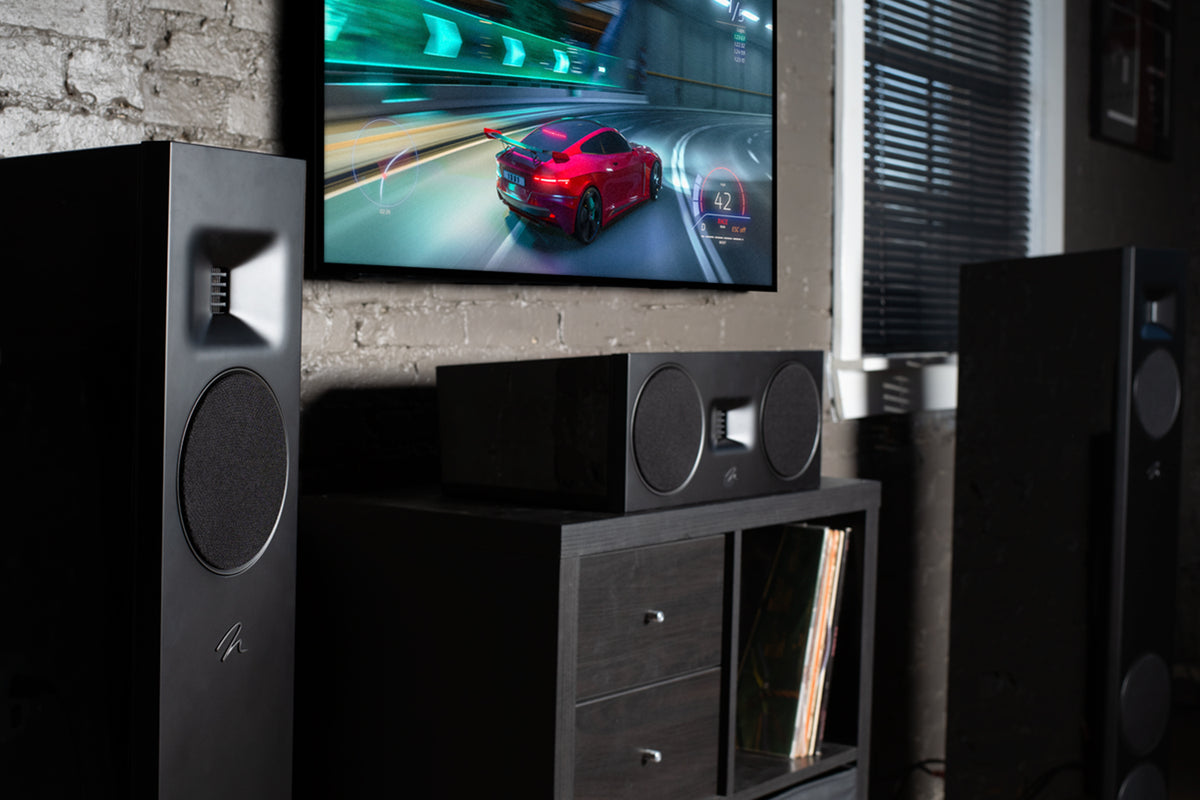 Martin Logan Motion F10 - Floor Standing Speaker - Pair - Lifestyle View - Auratech LLC #color_gloss black
