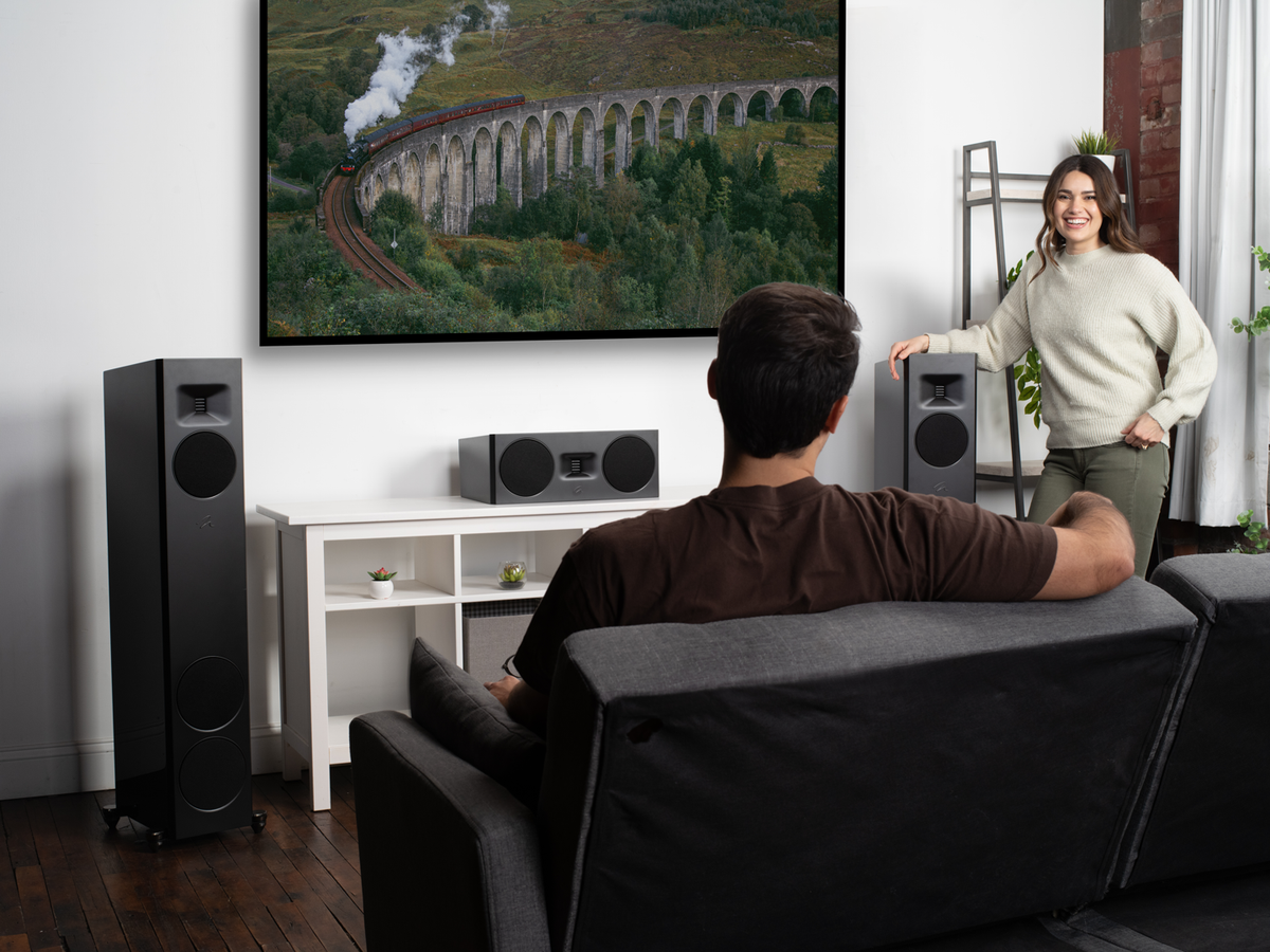Martin Logan Motion F10 - Floor Standing Speaker - Pair - Lifestyle View - Auratech LLC #color_gloss black
