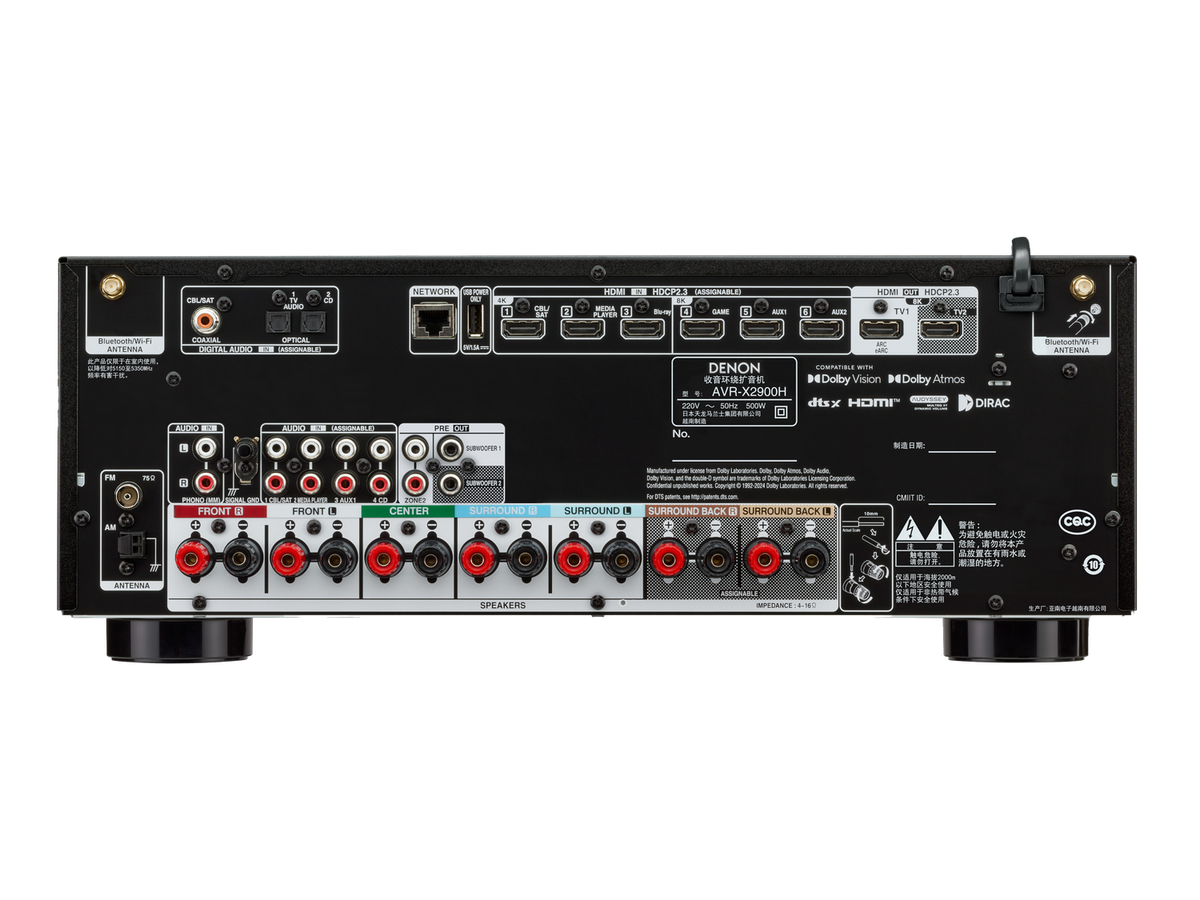 Denon AVR-X2900H - 7.2 Channel AV Receiver - Alternate View 3 - Auratech LLC
