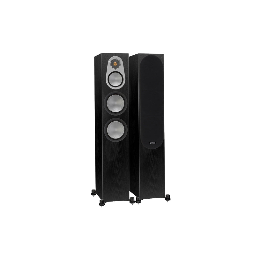 Monitor Audio Silver 300 - Floor Standing Speaker - Pair - Black Oak Vinyl - Auratech LLC #color_black oak vinyl
